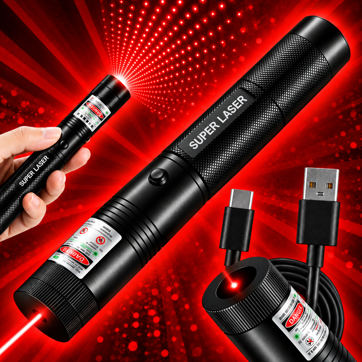 NOWOŚĆ ™SUPER LASER - SUPER MOCNY WSKAŹNIK LASEROWY